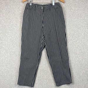 Josephine Chaus striped pants size 6 flat front tapered cropped casual office